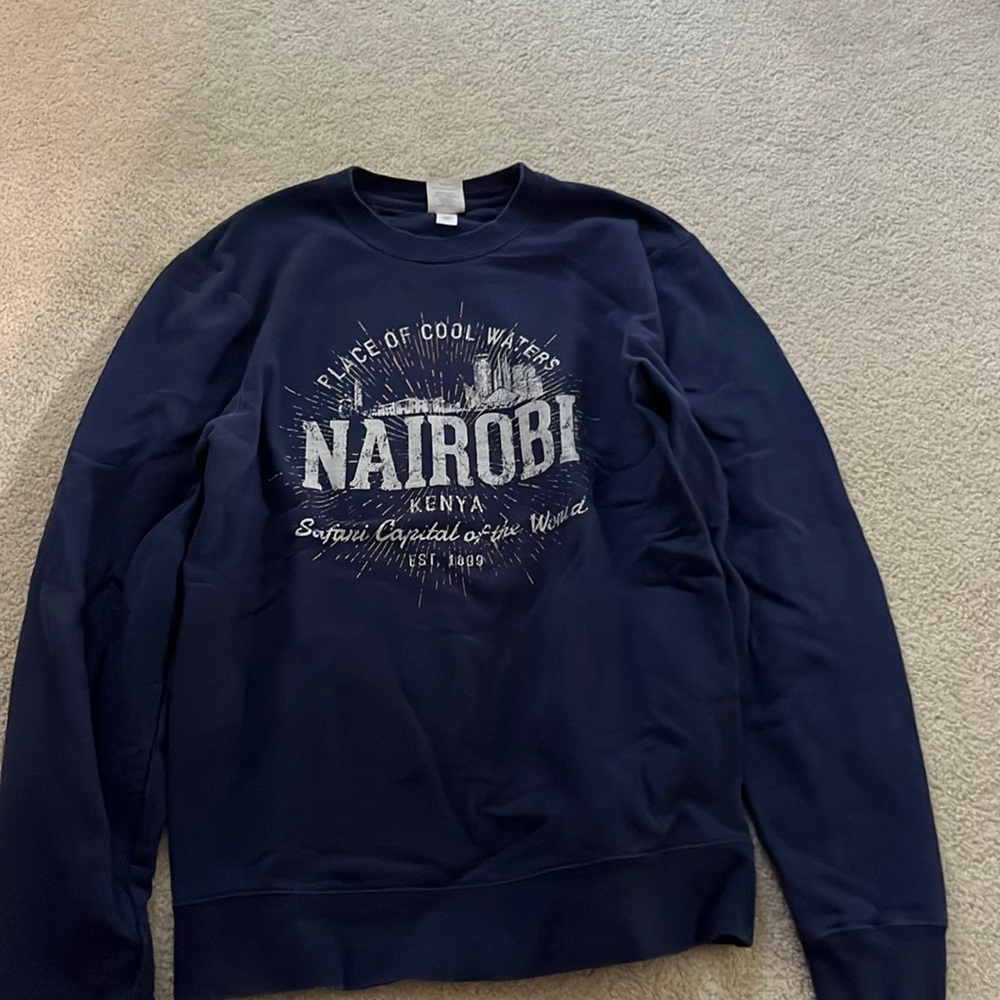 Nairobi Kenya Dark Blue Crewneck with design - S